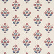 Schumacher Dalila Hand-Screen Print Red & Blue Wallpaper