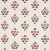Schumacher Dalila Hand-Screen Print Red & Blue Wallpaper