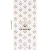 Schumacher Dalila Hand-Screen Print Red & Blue Wallpaper