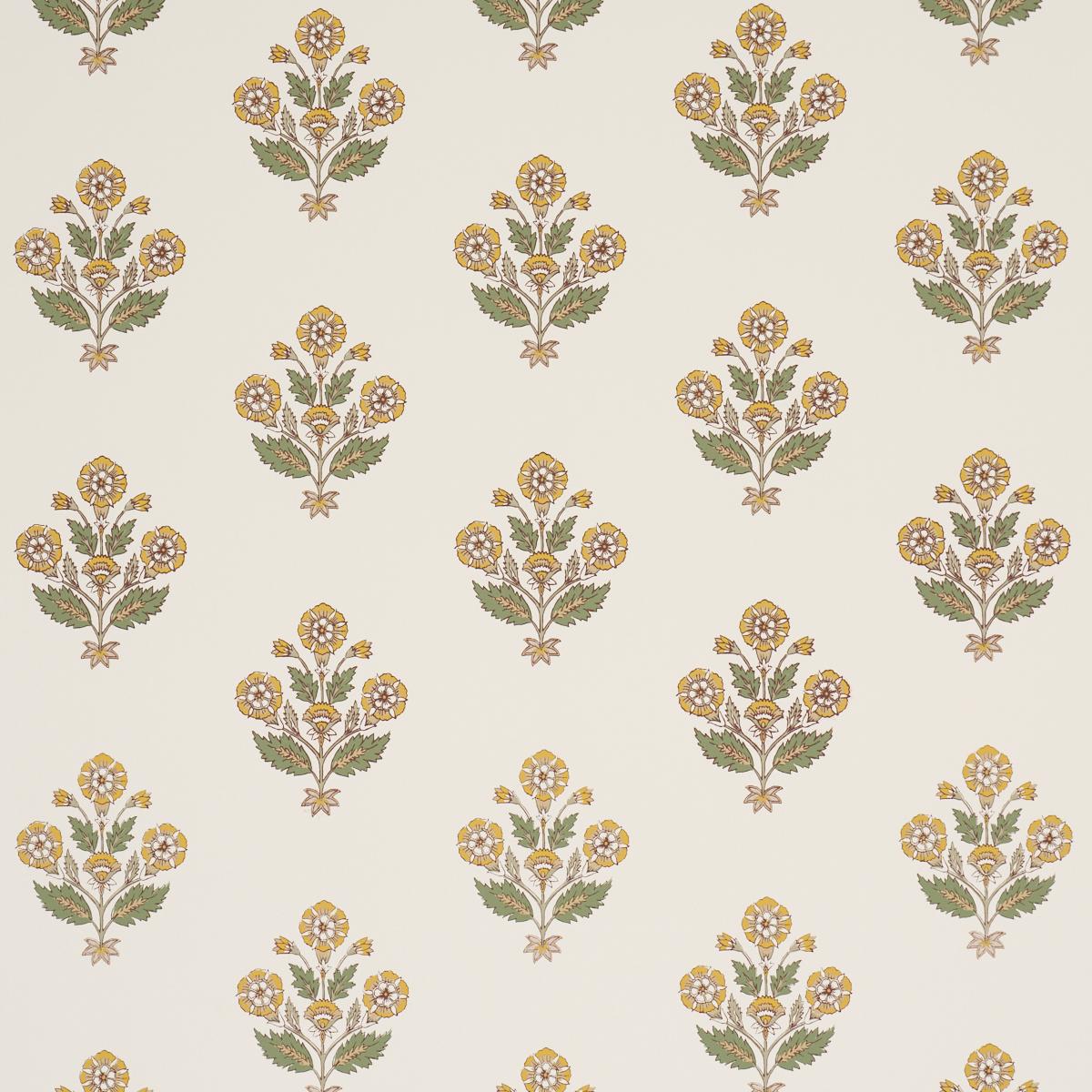 Schumacher Dalila Hand-Screen Print Yellow Wallpaper