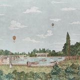 Schumacher Promenade 4 Panel Set Sky Wallpaper