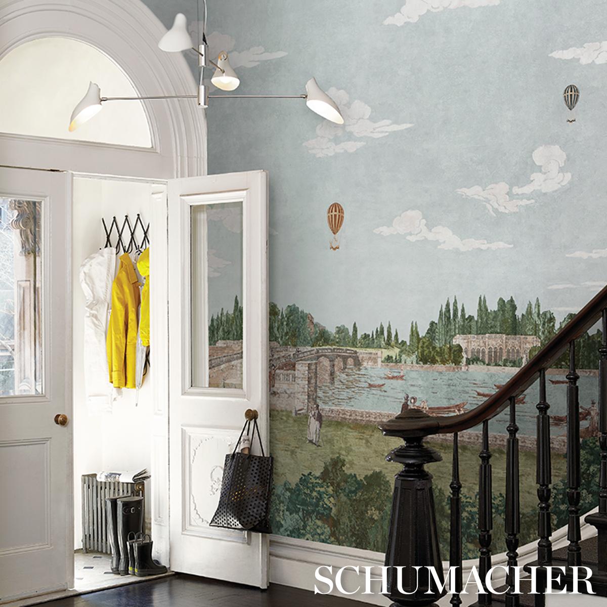 Schumacher Promenade 4 Panel Set Sky Wallpaper