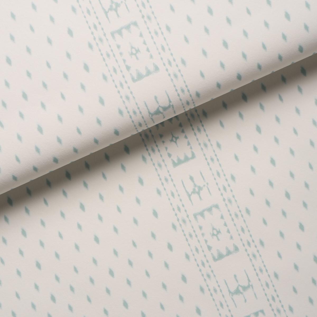 Schumacher Indah Batik Aqua Wallpaper