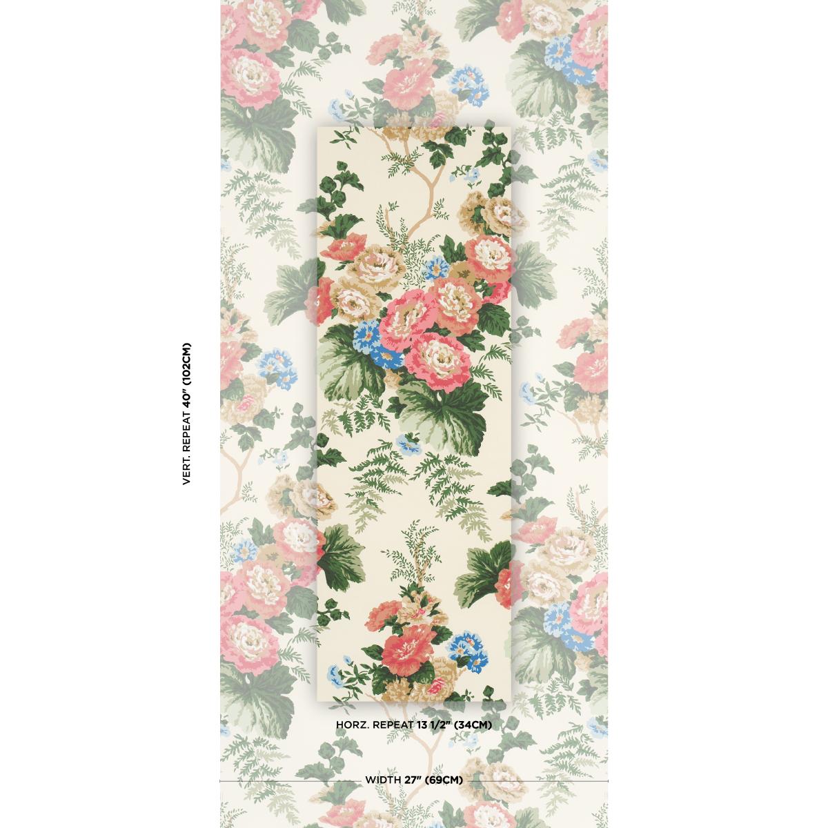 Schumacher Wycombe Park Red & Blue Wallpaper