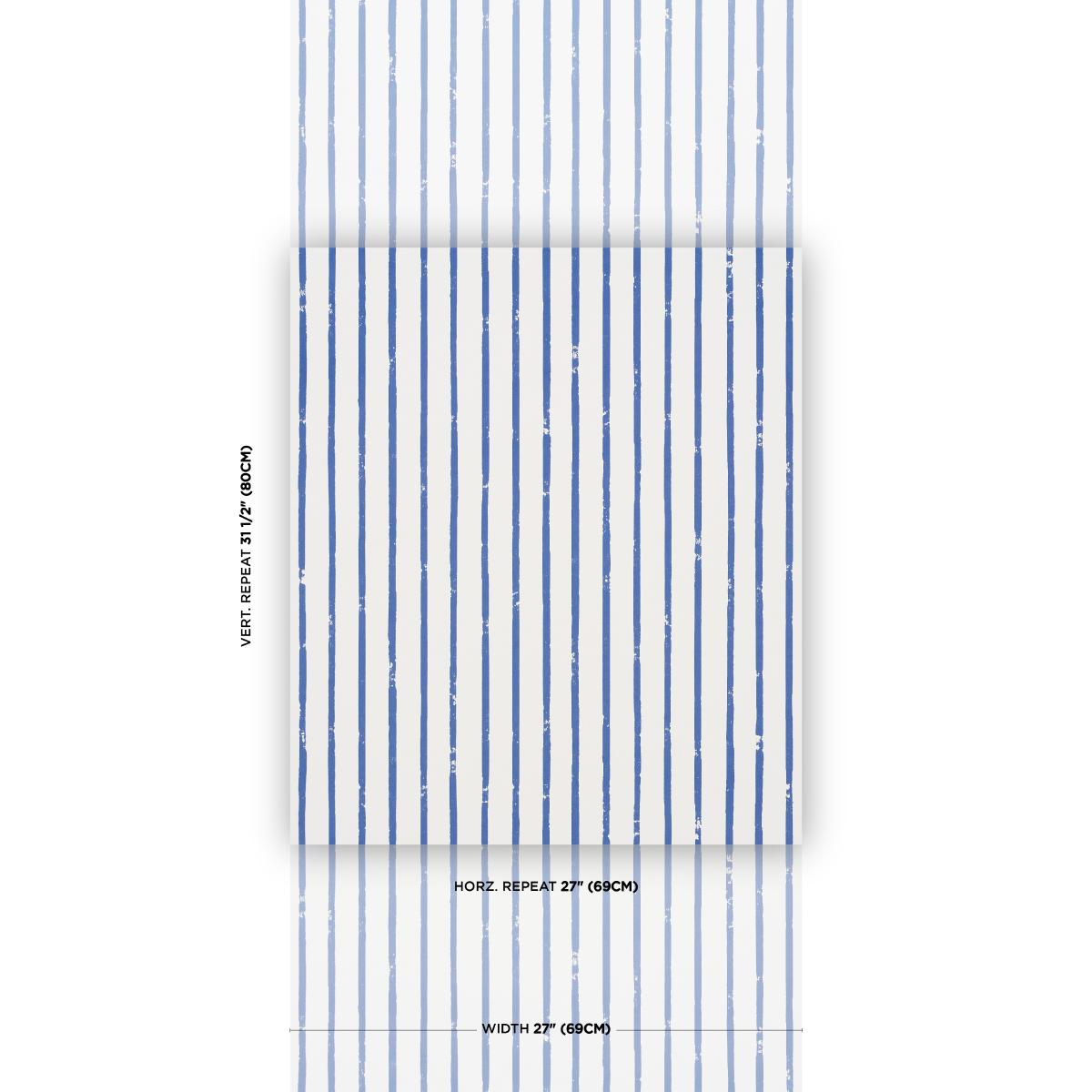 Schumacher Springs Stripe Navy Wallpaper