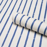 Schumacher Springs Stripe Navy Wallpaper