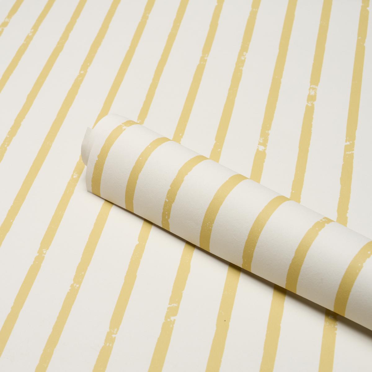 Schumacher Springs Stripe Yellow Wallpaper