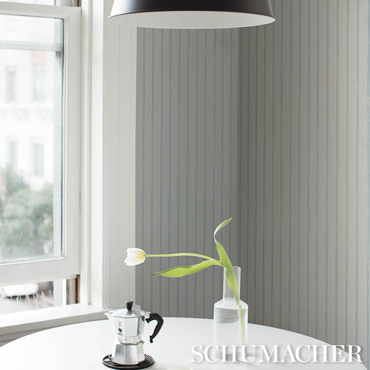 Schumacher Springs Stripe Sky Wallpaper