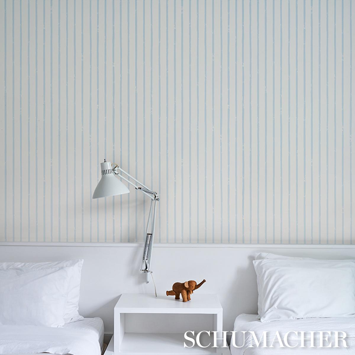Schumacher Springs Stripe Sky Wallpaper