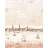 Schumacher Philadelphia Harbor 3 Panel Set Sepia Wallpaper