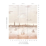 Schumacher Philadelphia Harbor 3 Panel Set Sepia Wallpaper