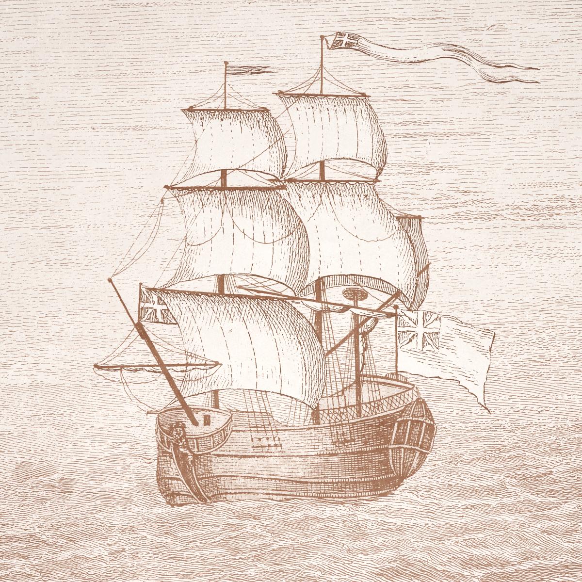 Schumacher Philadelphia Harbor 3 Panel Set Sepia Wallpaper