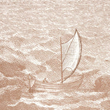 Schumacher Philadelphia Harbor 3 Panel Set Sepia Wallpaper