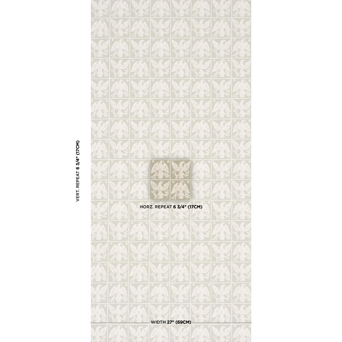 Schumacher Barton'S Eagle Hand Print Green Wallpaper