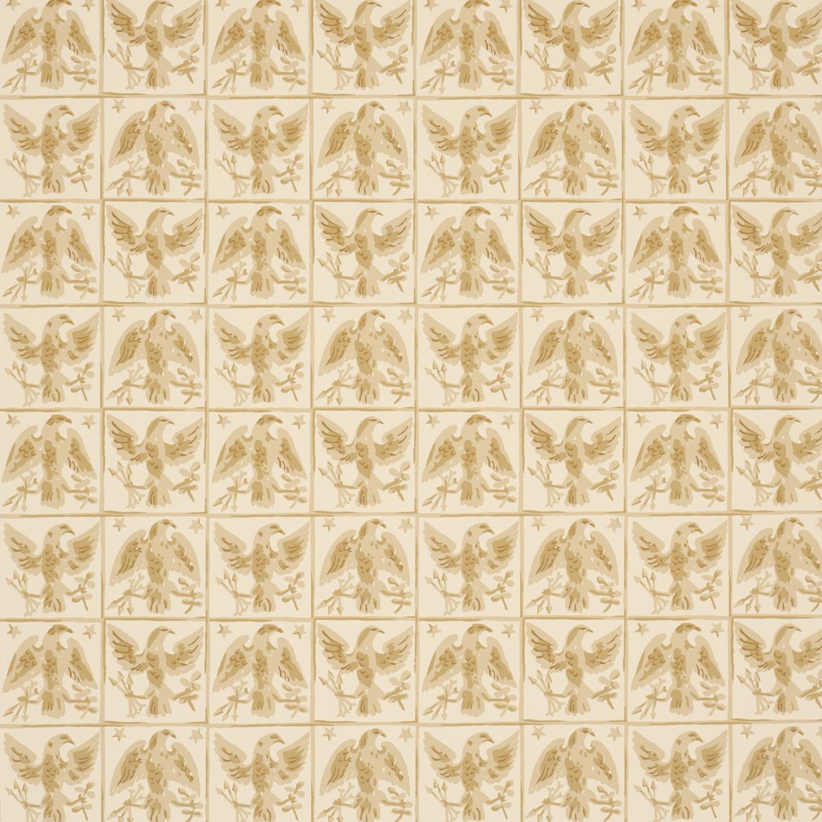 Schumacher Barton'S Eagle Hand Print Yellow Wallpaper