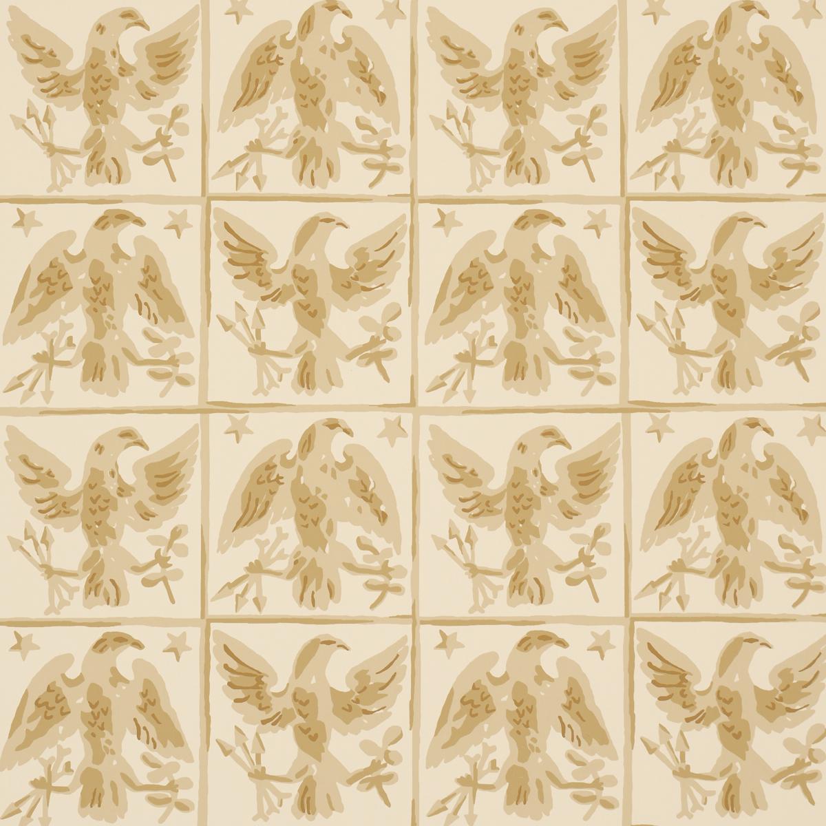 Schumacher Barton'S Eagle Hand Print Yellow Wallpaper