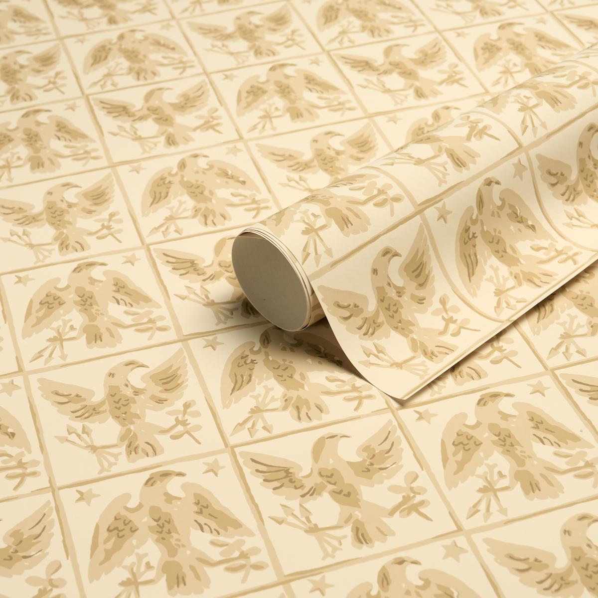 Schumacher Barton'S Eagle Hand Print Yellow Wallpaper