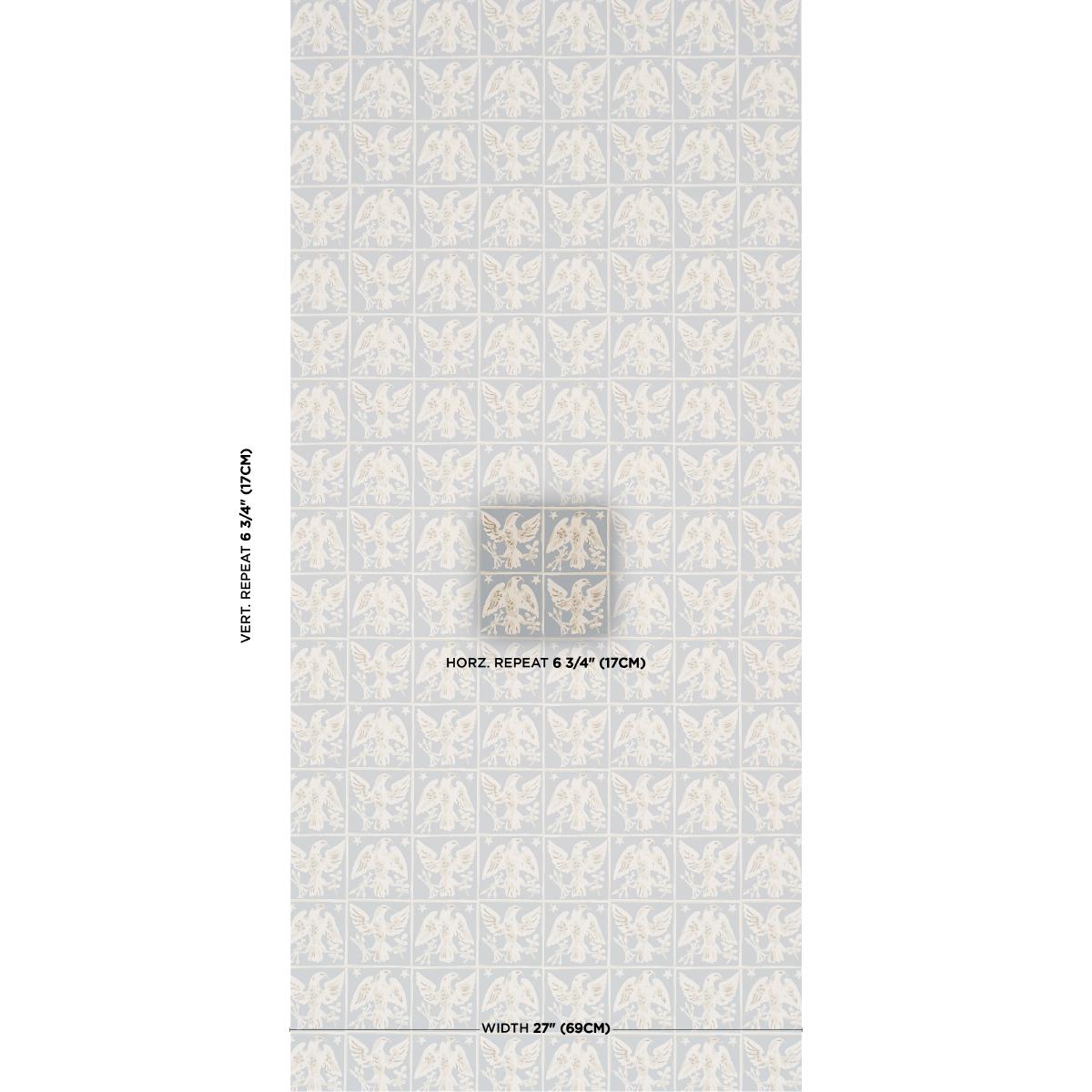 Schumacher Barton'S Eagle Hand Print Blue Wallpaper