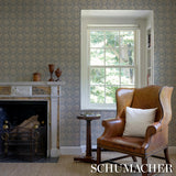 Schumacher Barton'S Eagle Hand Print Blue Wallpaper