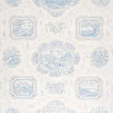 Schumacher Century Scenic Toile Blue Wallpaper