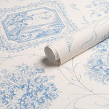 Schumacher Century Scenic Toile Blue Wallpaper