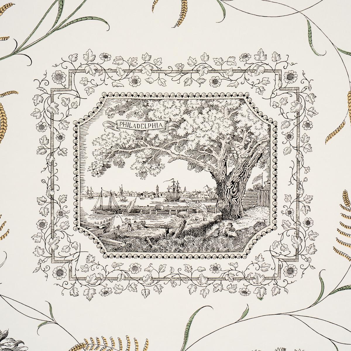 Schumacher Century Scenic Toile Black Wallpaper