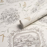 Schumacher Century Scenic Toile Black Wallpaper