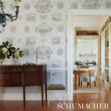 Schumacher Century Scenic Toile Black Wallpaper