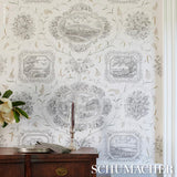 Schumacher Century Scenic Toile Black Wallpaper
