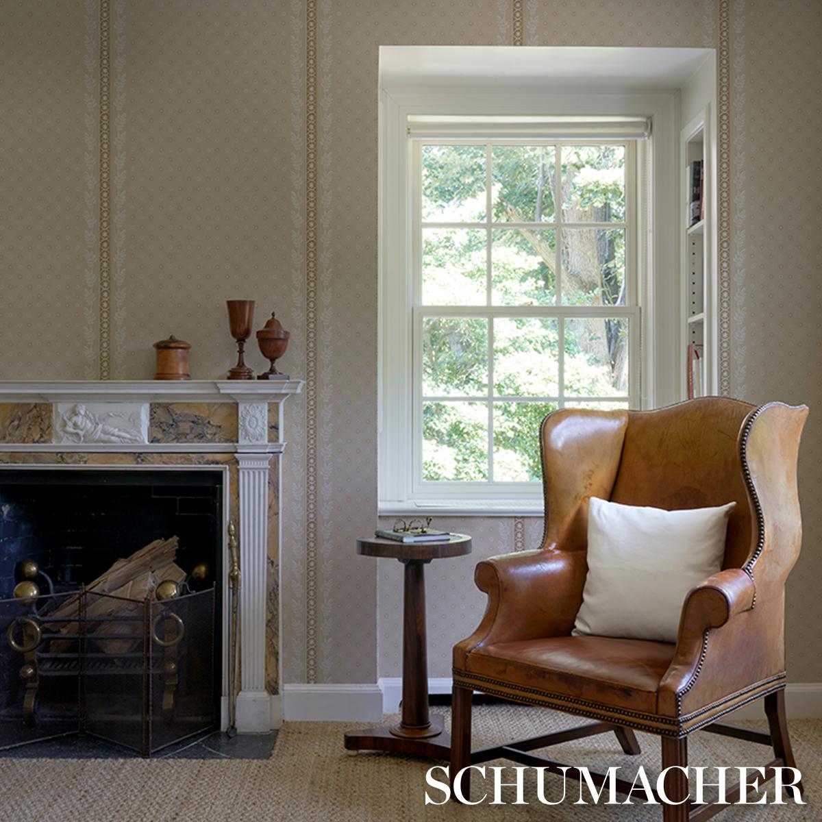 Schumacher Astor Neutral Wallpaper