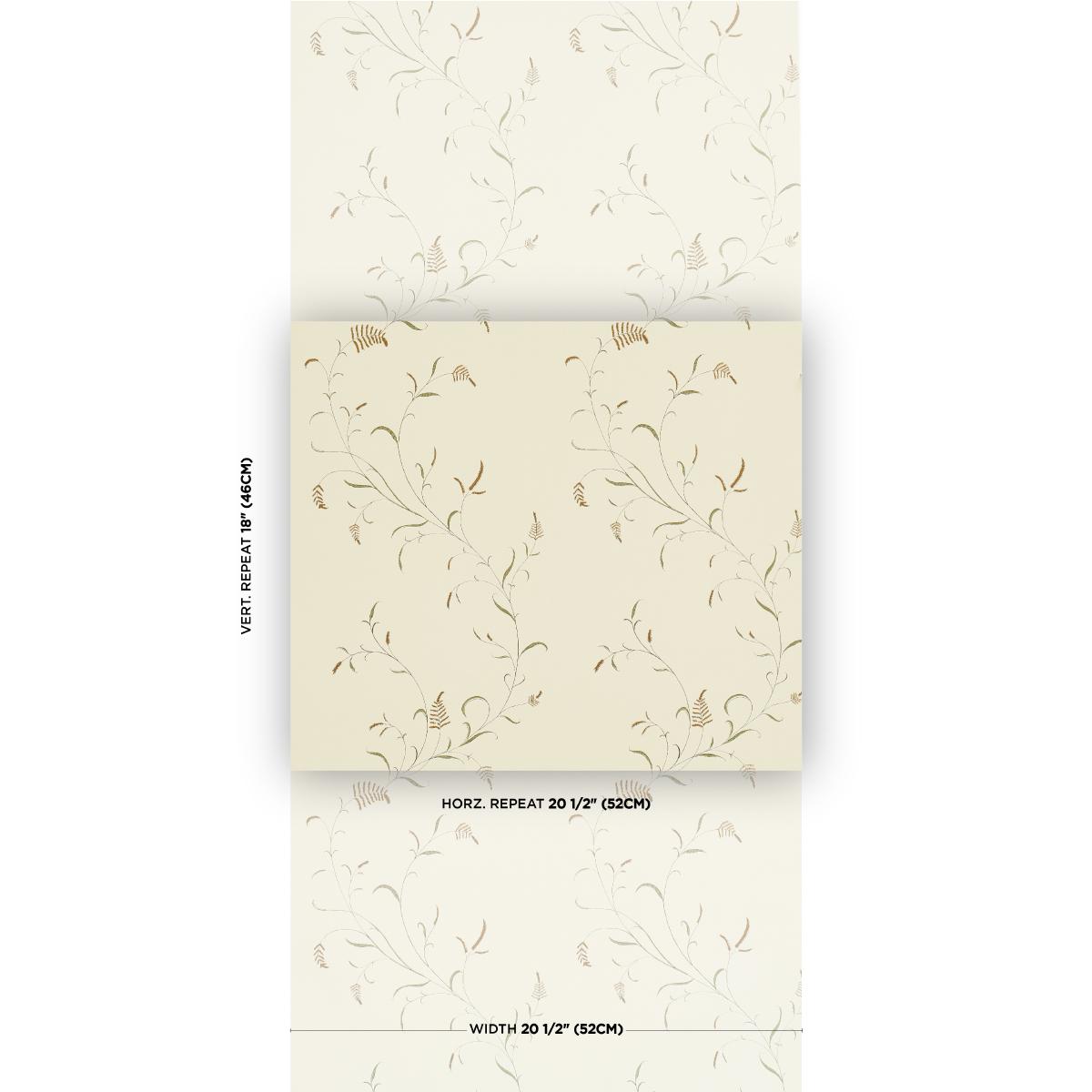 Schumacher Winding Wheat Green Wallpaper