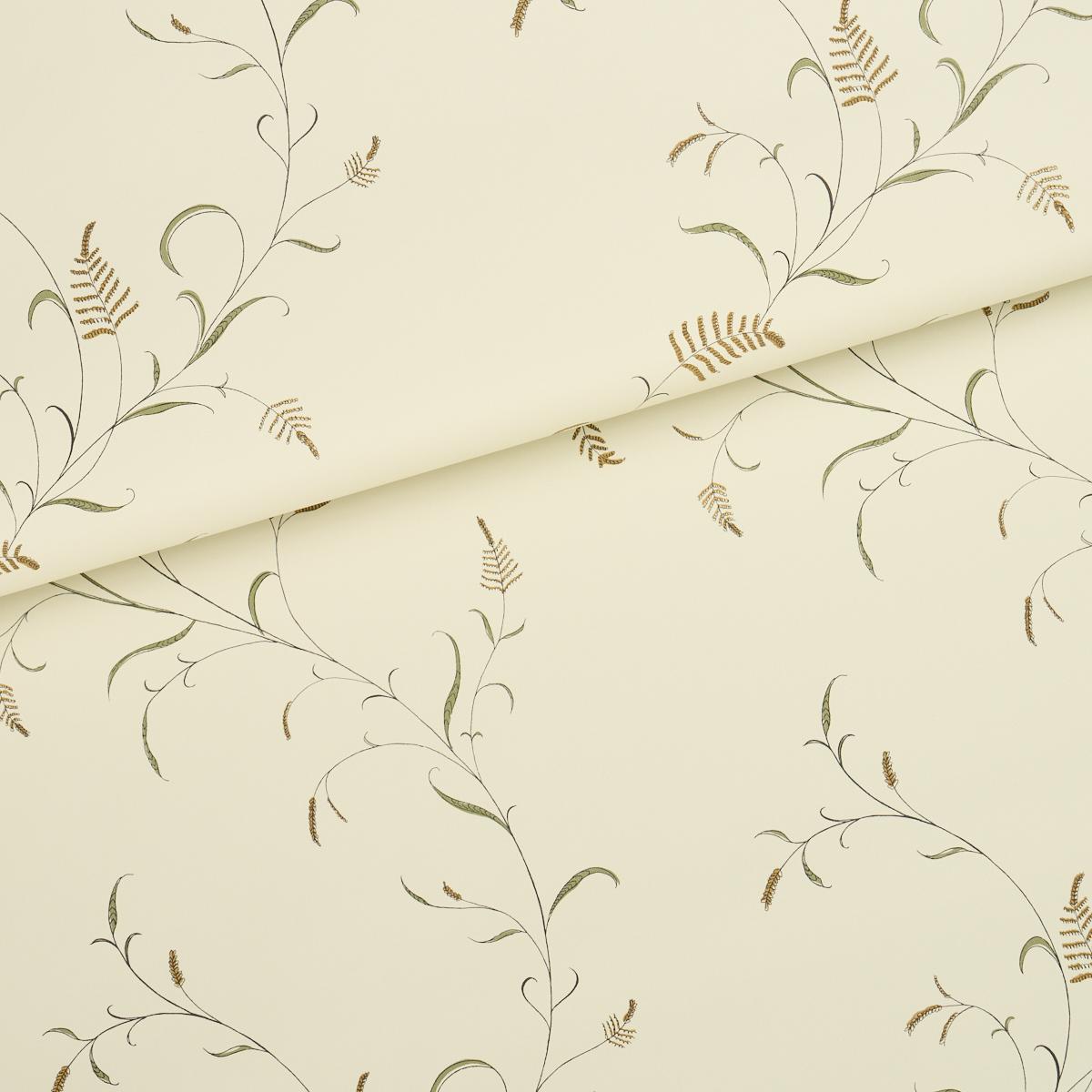 Schumacher Winding Wheat Green Wallpaper