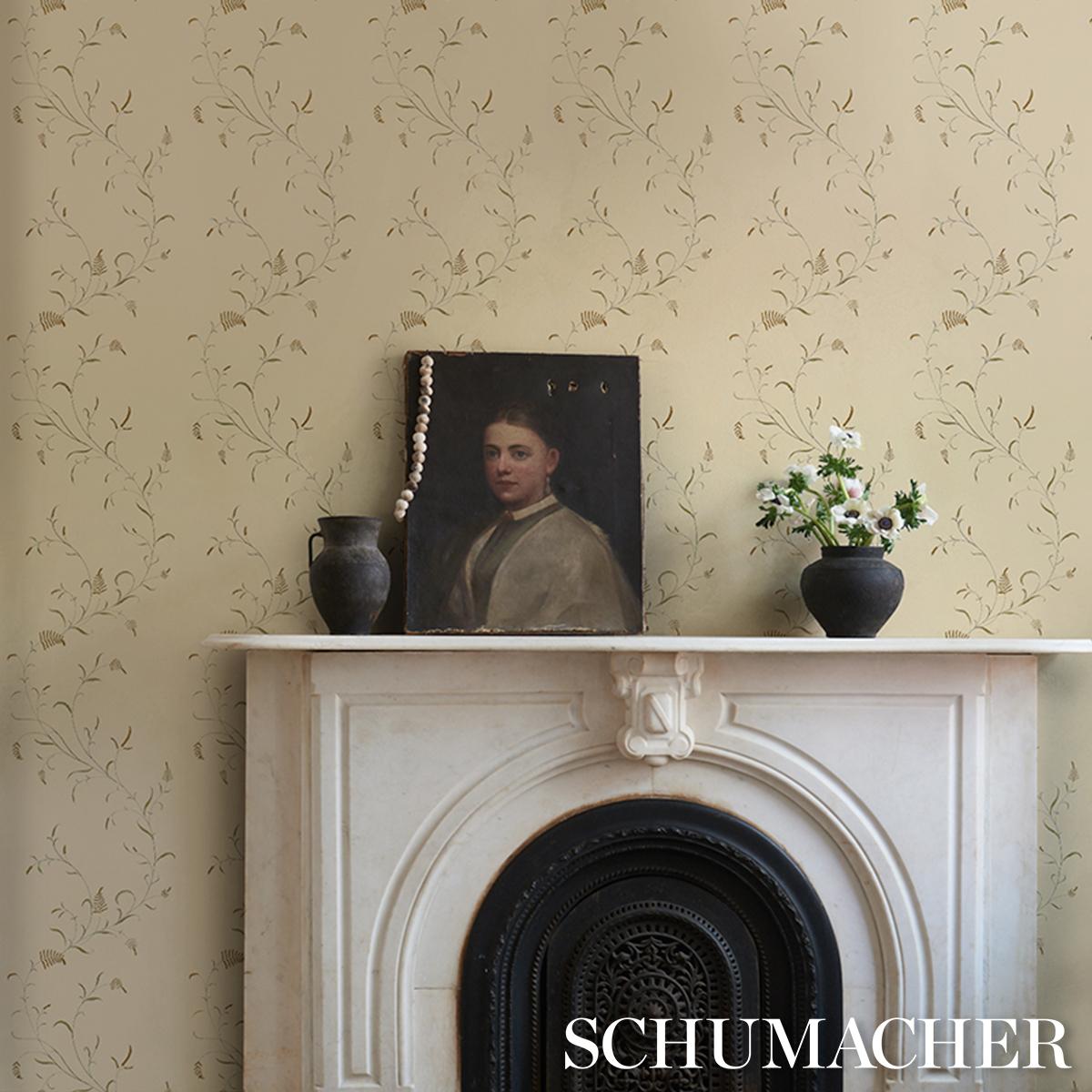 Schumacher Winding Wheat Yellow Wallpaper