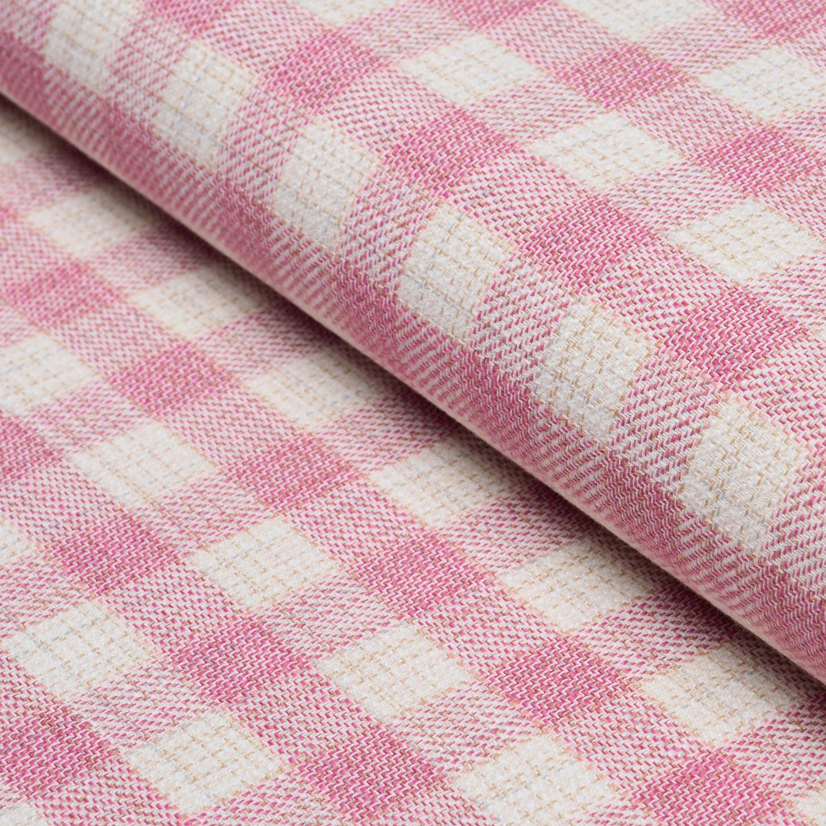Schumacher Martina Plaid Indoor/Outdoor Pink Fabric