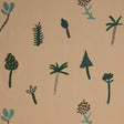 Schumacher Tropical Trees Green On Natural Fabric