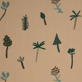Schumacher Tropical Trees Green On Natural Fabric
