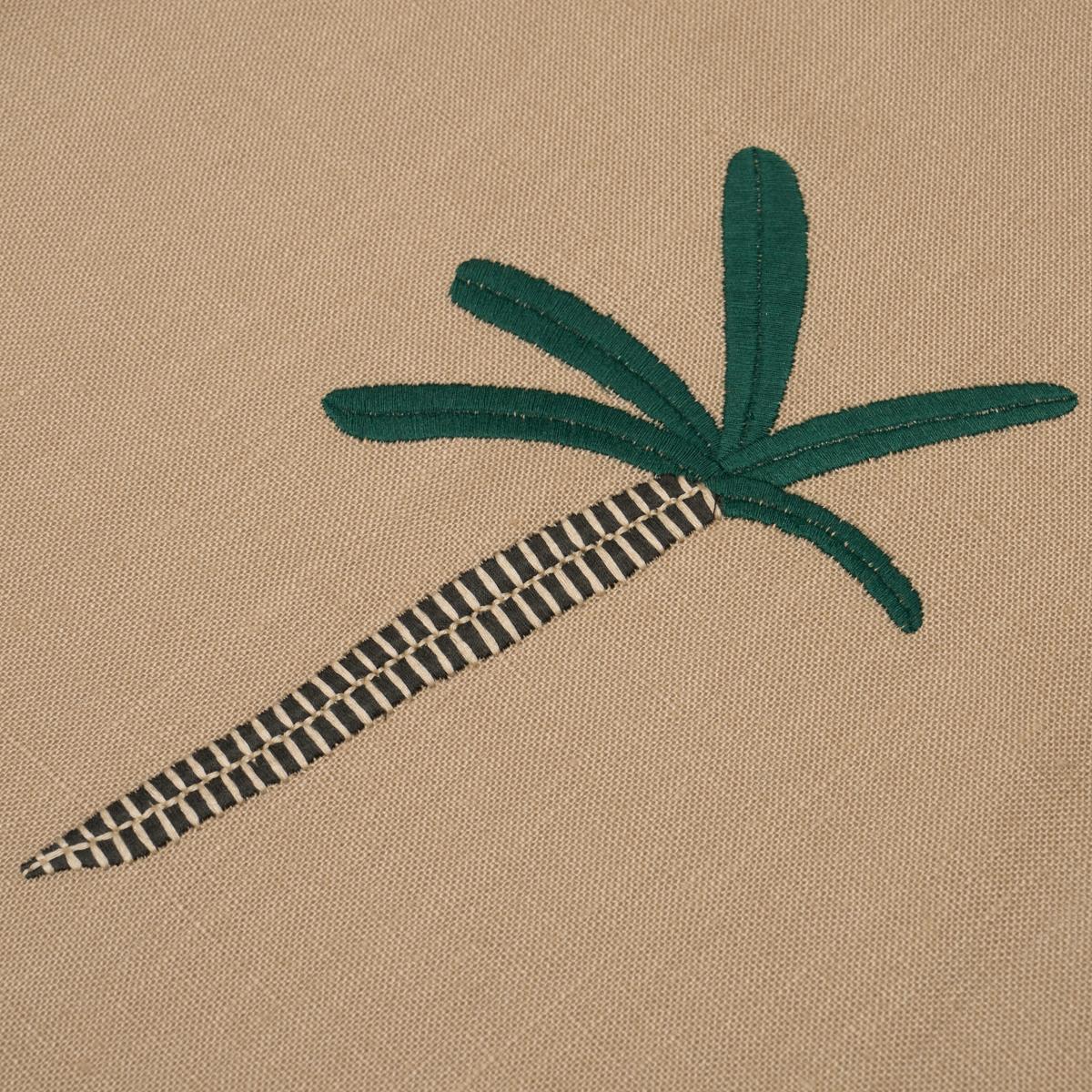 Schumacher Tropical Trees Green On Natural Fabric