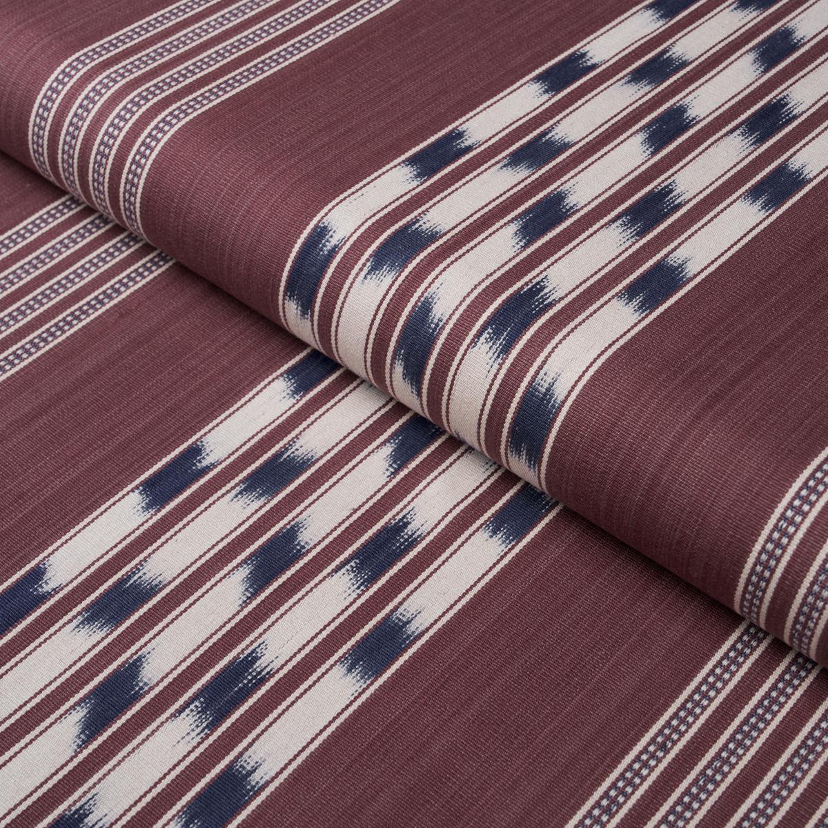 Schumacher Deja Stripe Bordeaux Fabric
