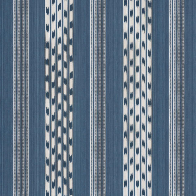 Schumacher Deja Stripe Indigo Fabric