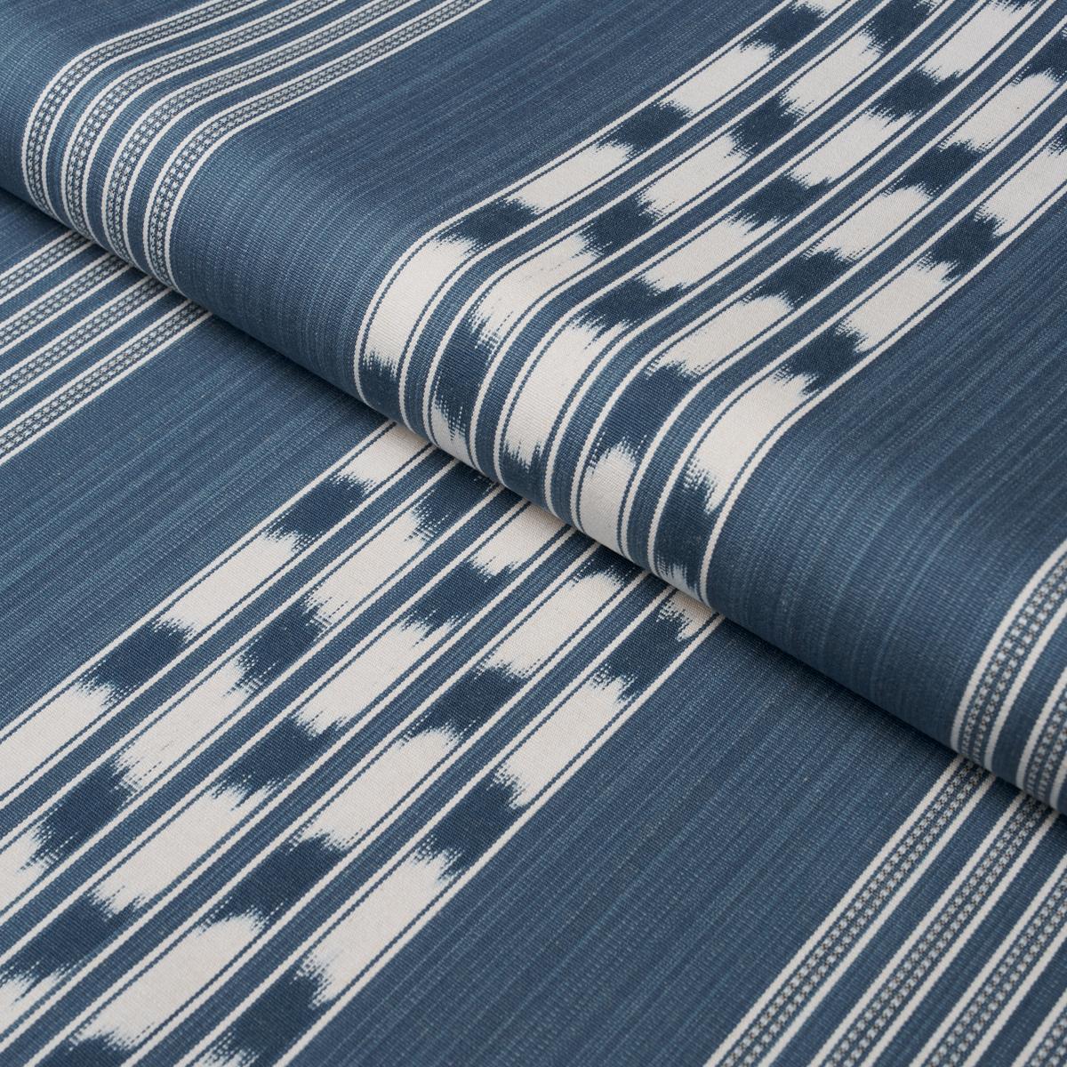 Schumacher Deja Stripe Indigo Fabric