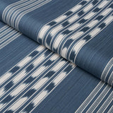 Schumacher Deja Stripe Indigo Fabric