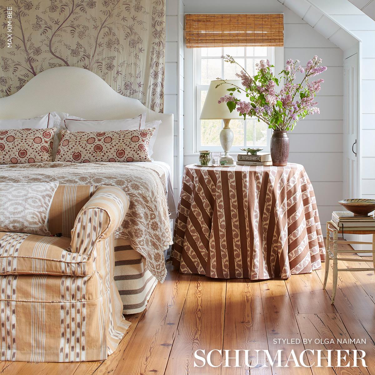 Schumacher Deja Stripe Ochre Fabric