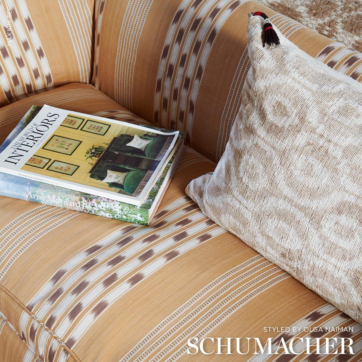 Schumacher Deja Stripe Ochre Fabric