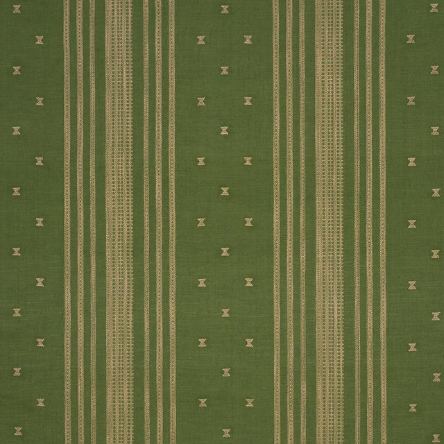 Schumacher Imara Stripe Green Fabric