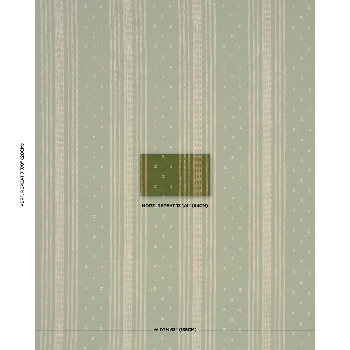 Schumacher Imara Stripe Green Fabric