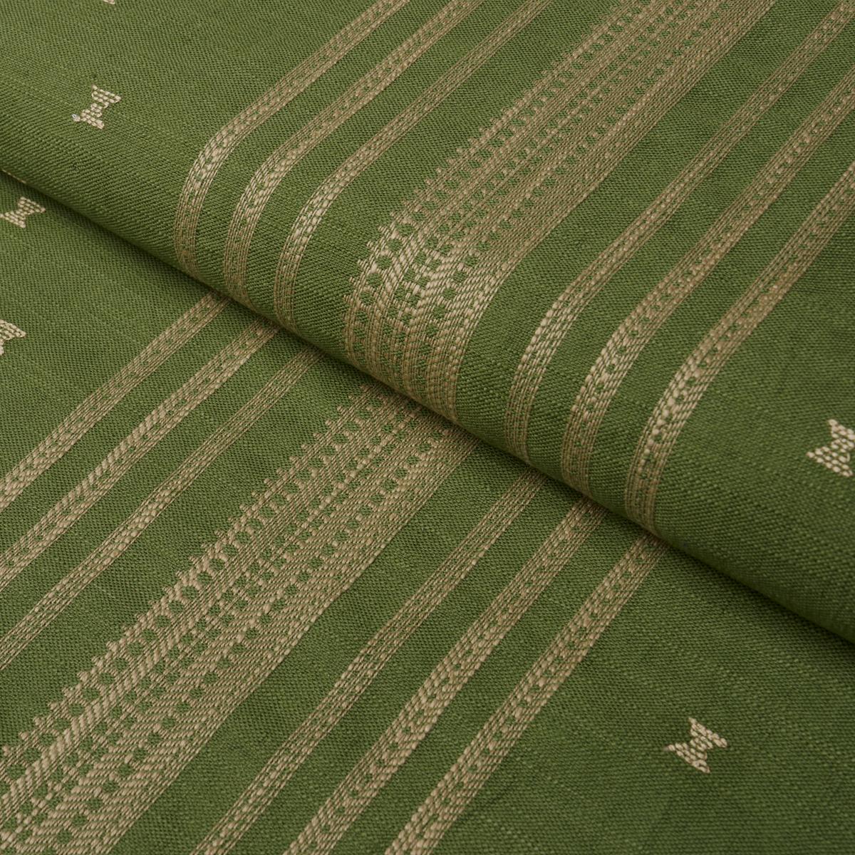 Schumacher Imara Stripe Green Fabric