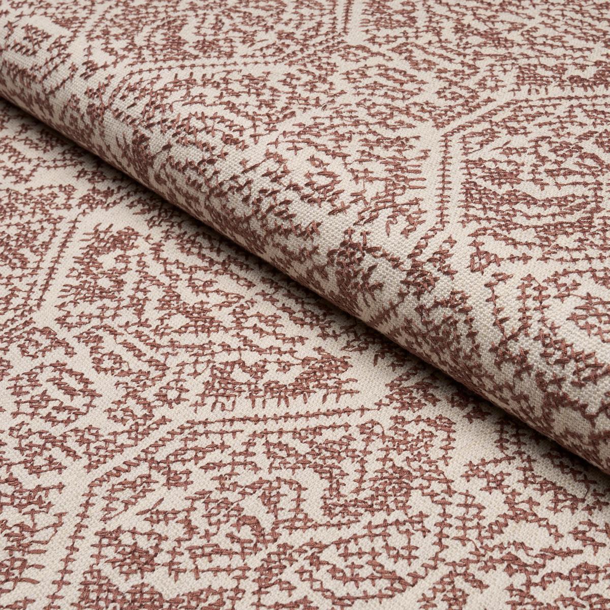 Schumacher Orion Embroidery Clay Fabric