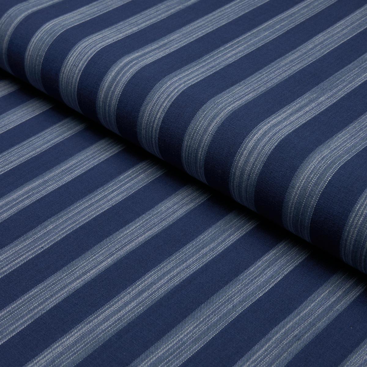 Schumacher Jonah Stripe Indigo Fabric