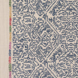 Schumacher Orion Embroidery Indigo Fabric