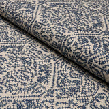 Schumacher Orion Embroidery Indigo Fabric